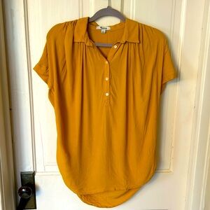Madewell - Central Drapey Shirt - Size S Yellow/Gold